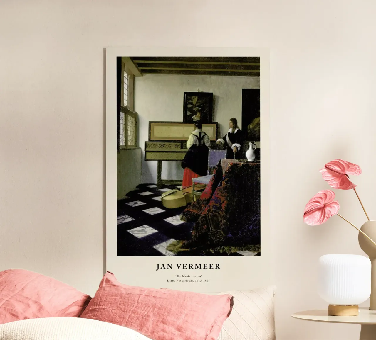 Jan Vermeer - The Music Lesson plexiglass da ARTOTHEK
