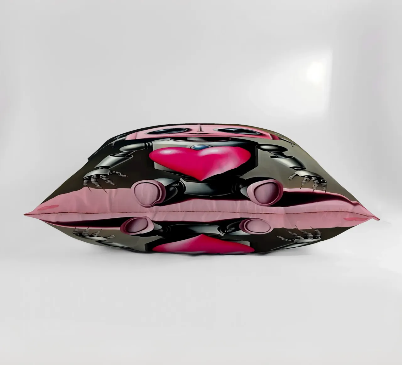 Robots with a heart_21 decorative cushion by Pink- und LoveArt by LK