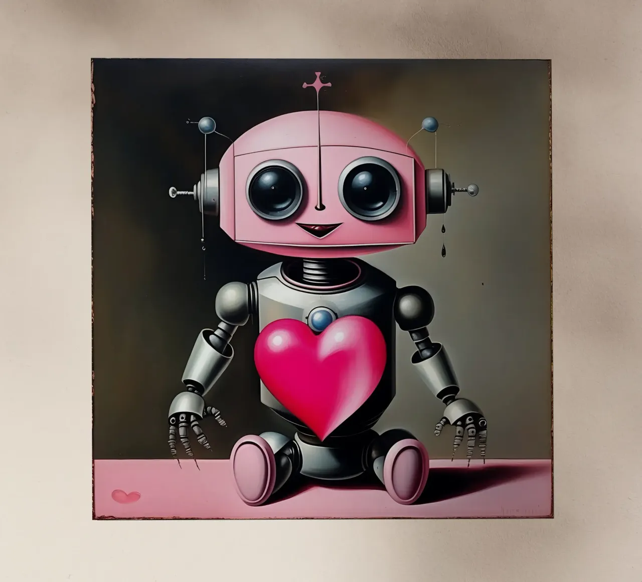 Robots con corazón_21 lámina retroiluminada de Pink- und LoveArt by LK