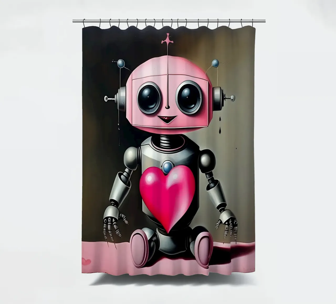 Robot con un cuore_21 tenda da doccia da Pink- und LoveArt by LK