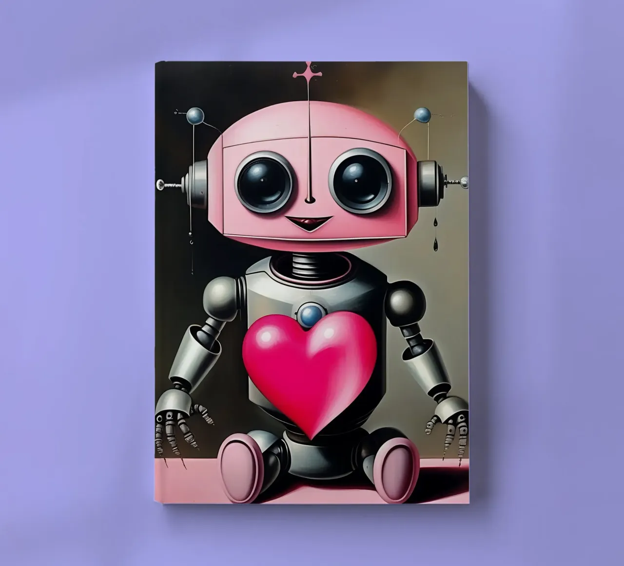 Robot avec un cœur_21 carnet de notes de Pink- und LoveArt by LK