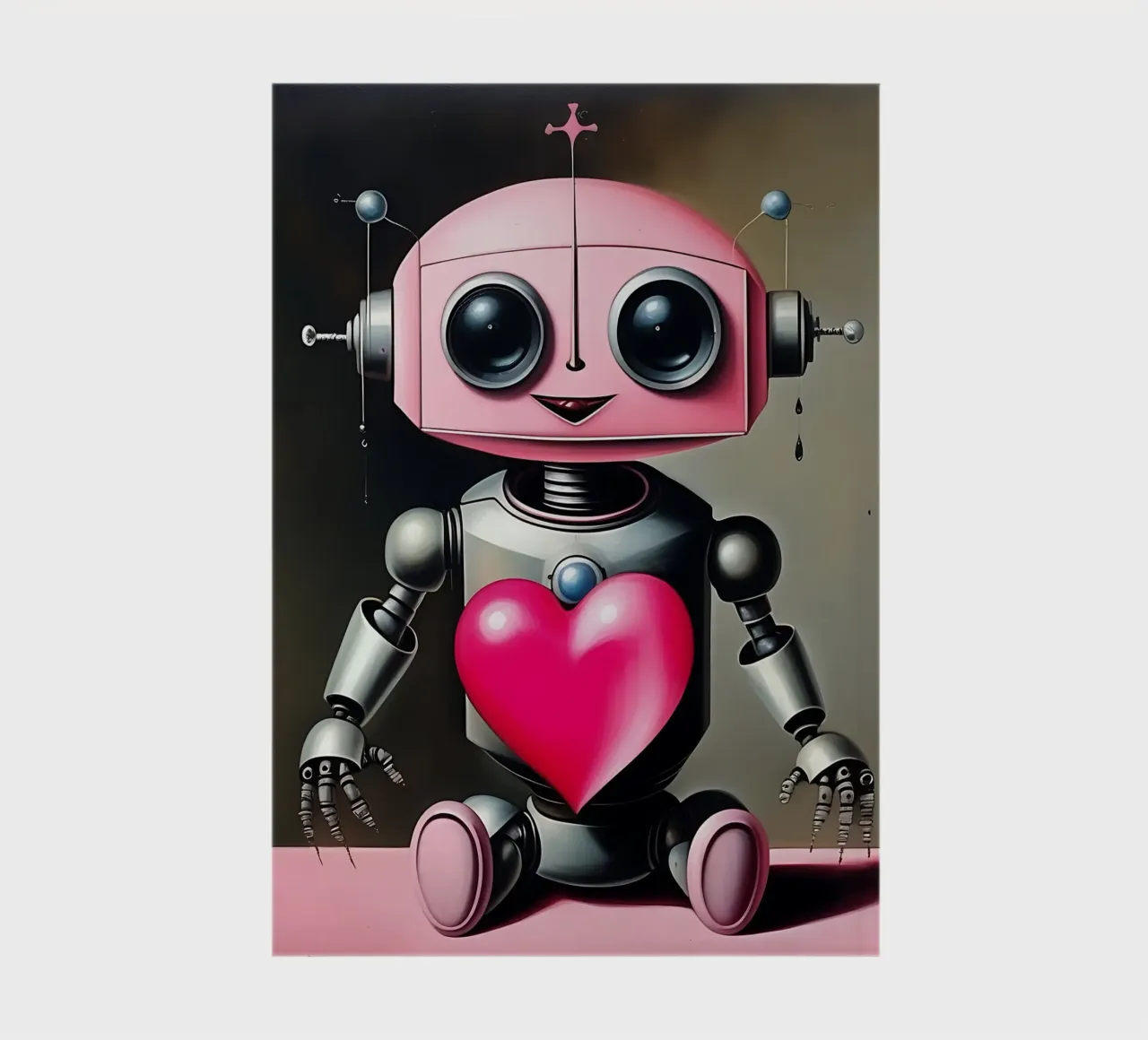 Robot avec un cœur_21 carnet de notes de Pink- und LoveArt by LK