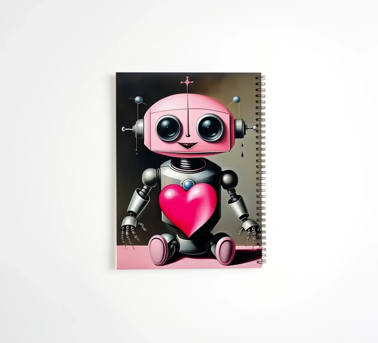 Robots with a heart_21 spiral notebook by Pink- und LoveArt by LK