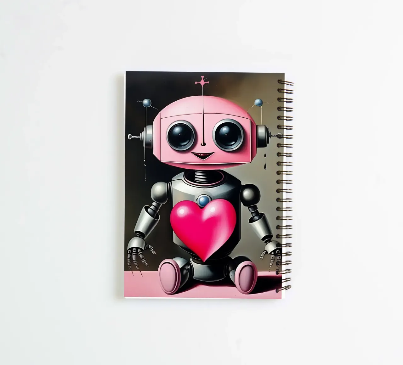 Robots with a heart_21 spiral notebook by Pink- und LoveArt by LK