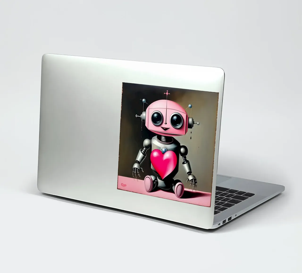 Robot con un cuore_21 adesivo da Pink- und LoveArt by LK