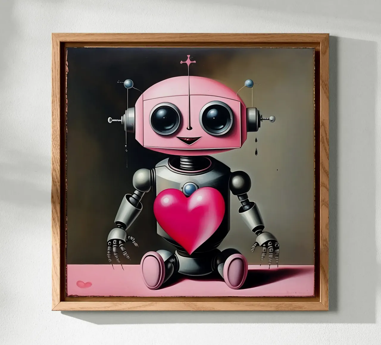 Robot con un cuore_21 alluminio dibond da Pink- und LoveArt by LK