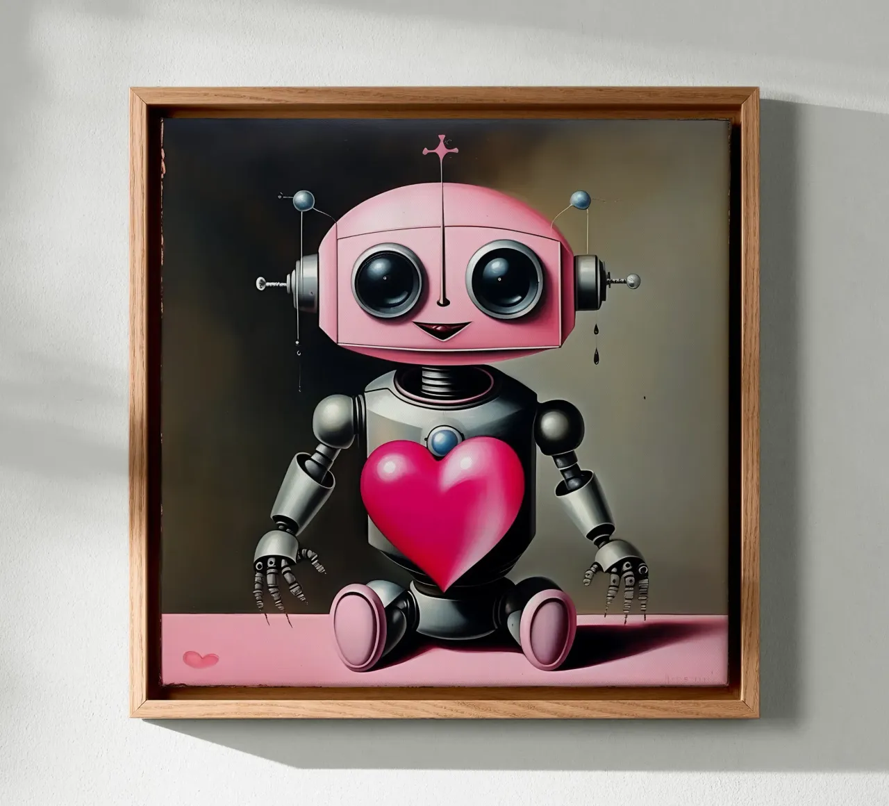 Robot avec un cœur_21 toile de Pink- und LoveArt by LK