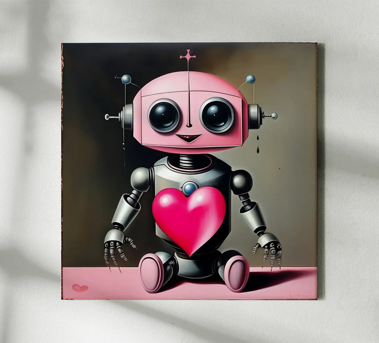 Robots with a heart_21 canvas by Pink- und LoveArt by LK