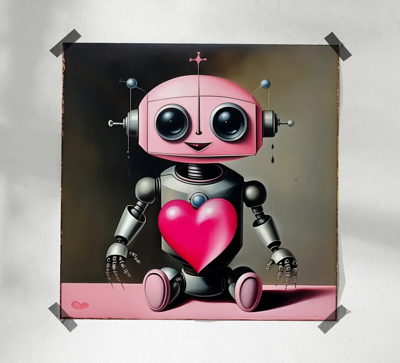 Robot con un cuore_21 carta hahnemühle da Pink- und LoveArt by LK