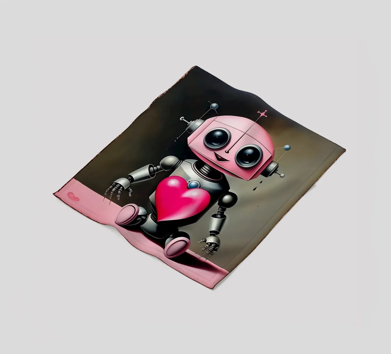 Roboter mit Herz_21 Fleecedecke von Pink- und LoveArt by LK