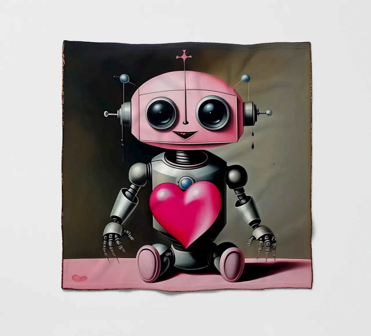Roboter mit Herz_21 Fleecedecke von Pink- und LoveArt by LK