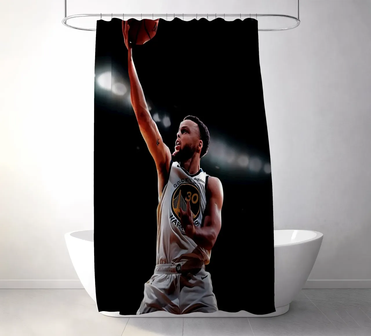 S. Curry shower curtain by Low poly art