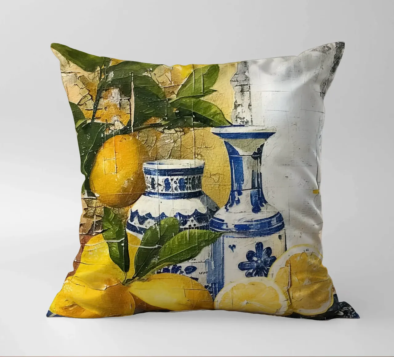 Lemons and vases cuscino da LisaArtes