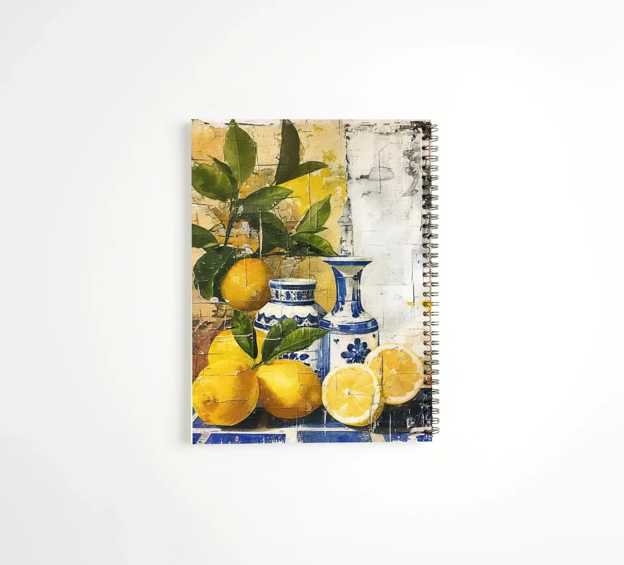 Lemons and vases spiral notebook by LisaArtes
