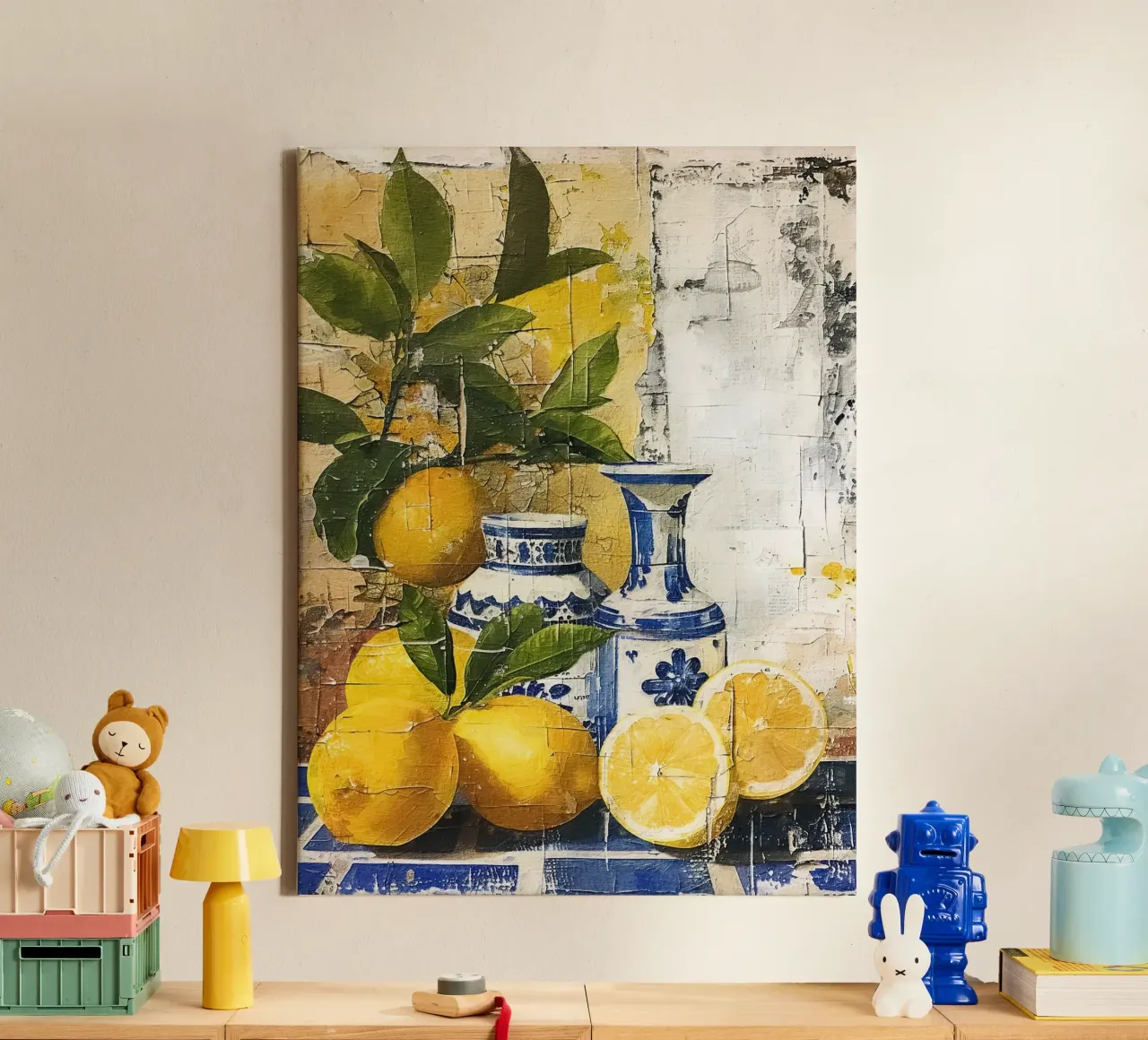 Lemons and vases canvas by LisaArtes