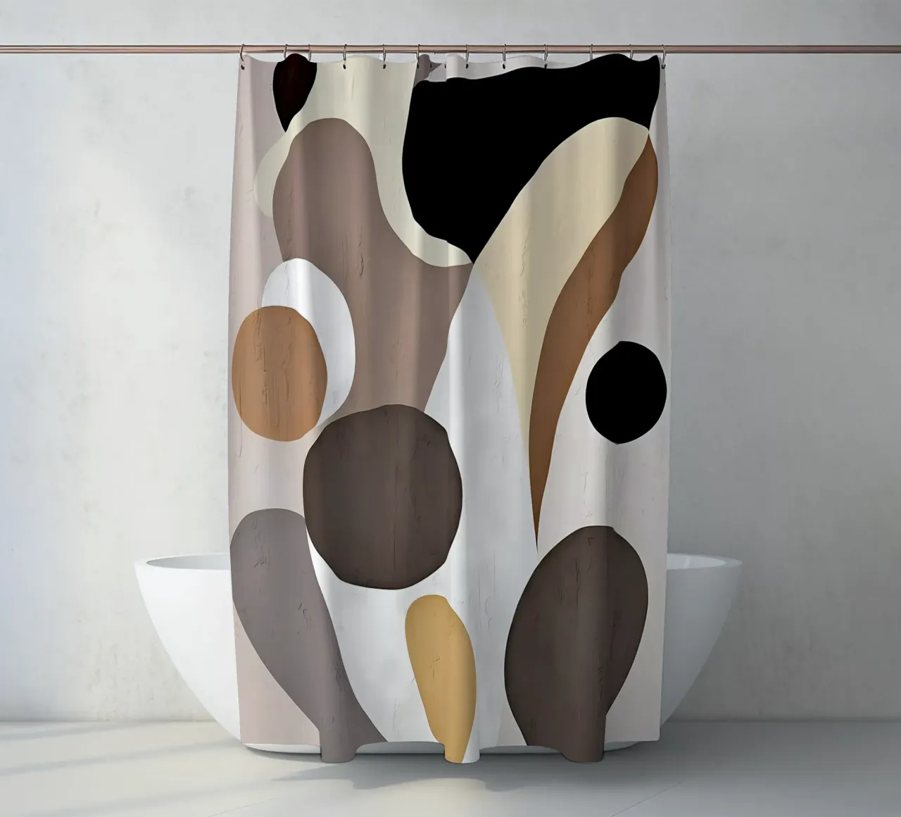 Black and Beige Abstract shower curtain by Aiden Garcia
