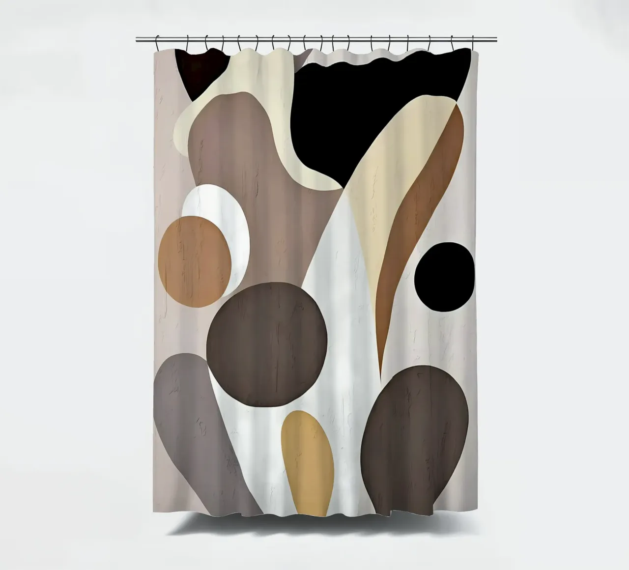 Black and Beige Abstract shower curtain by Aiden Garcia