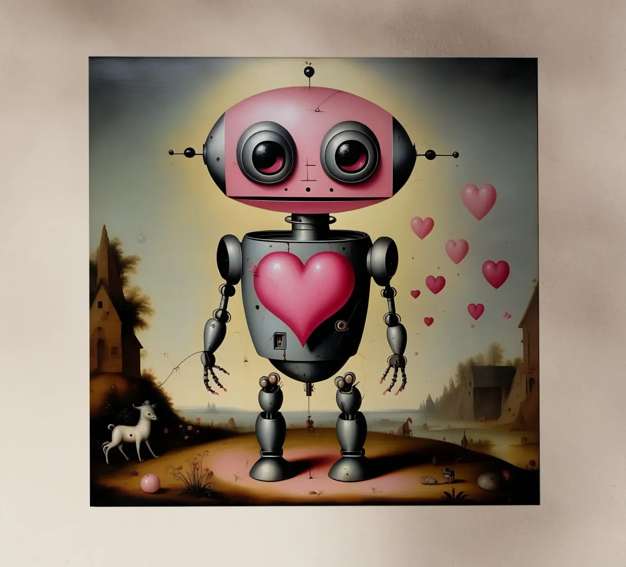 Robot con un cuore_22 pellicola backlit da Pink- und LoveArt by LK