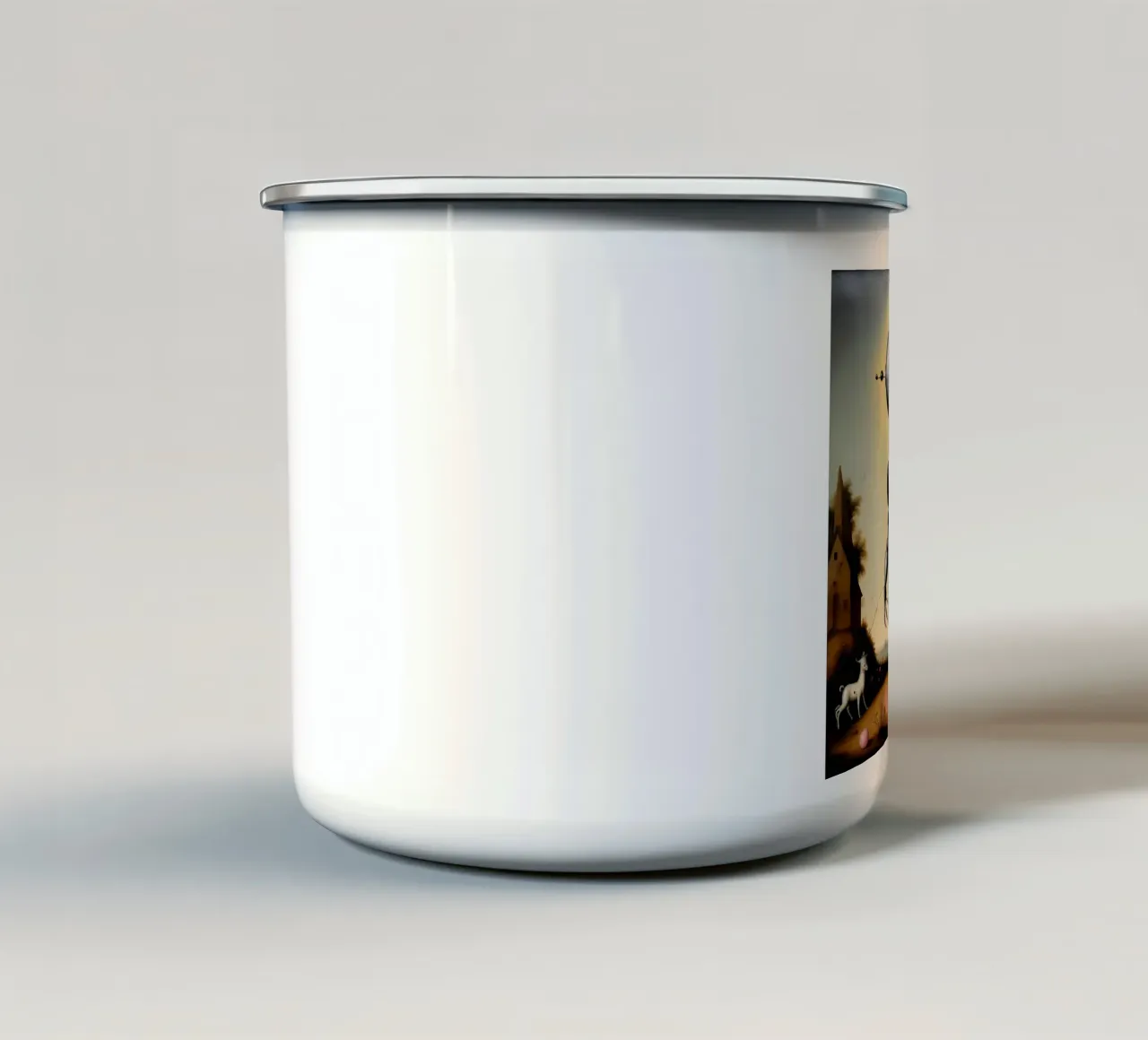 Roboter mit Herz_22 Emaille Tasse von Pink- und LoveArt by LK