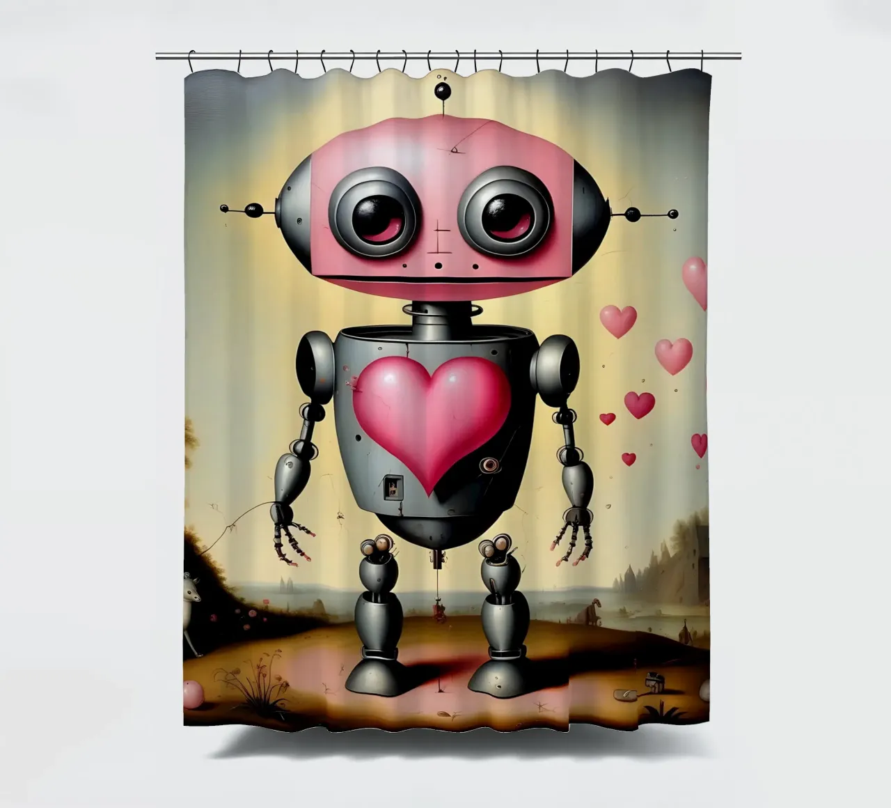 Robot con un cuore_22 tenda da doccia da Pink- und LoveArt by LK