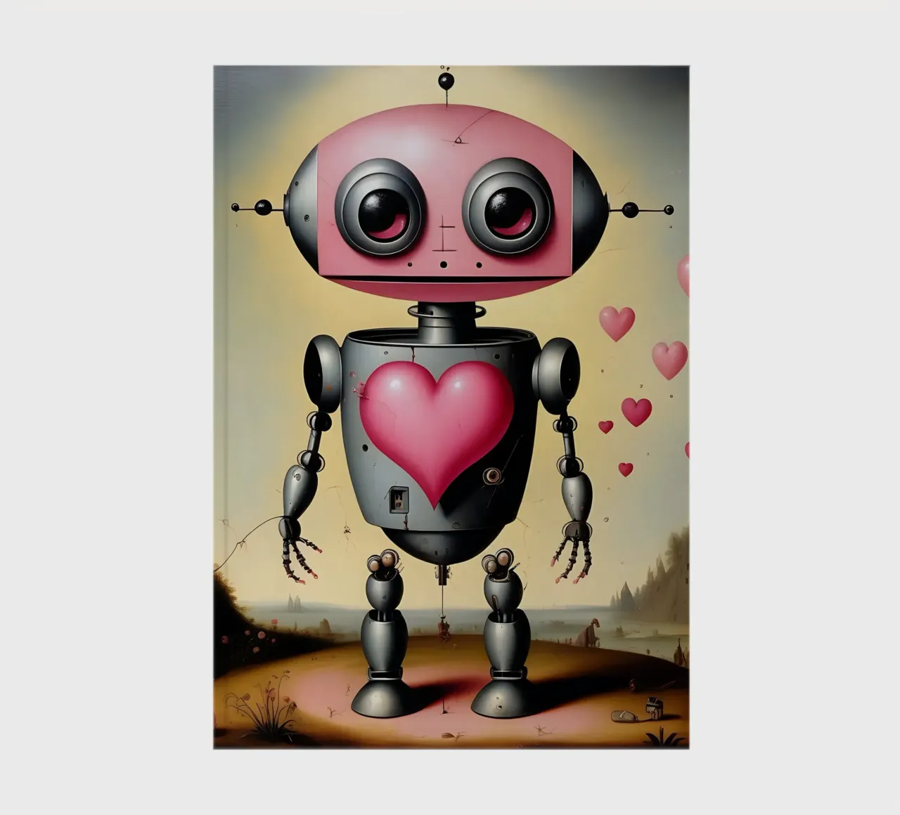 Robot con un cuore_22 diario da Pink- und LoveArt by LK
