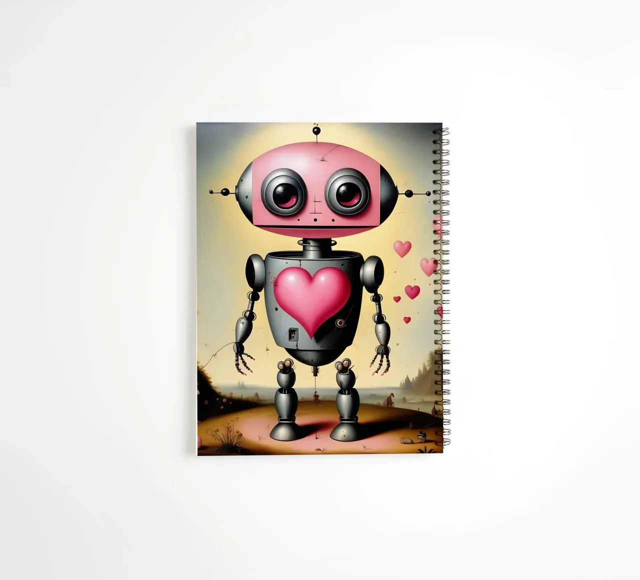 Robot con un cuore_22 diario ad anelli da Pink- und LoveArt by LK