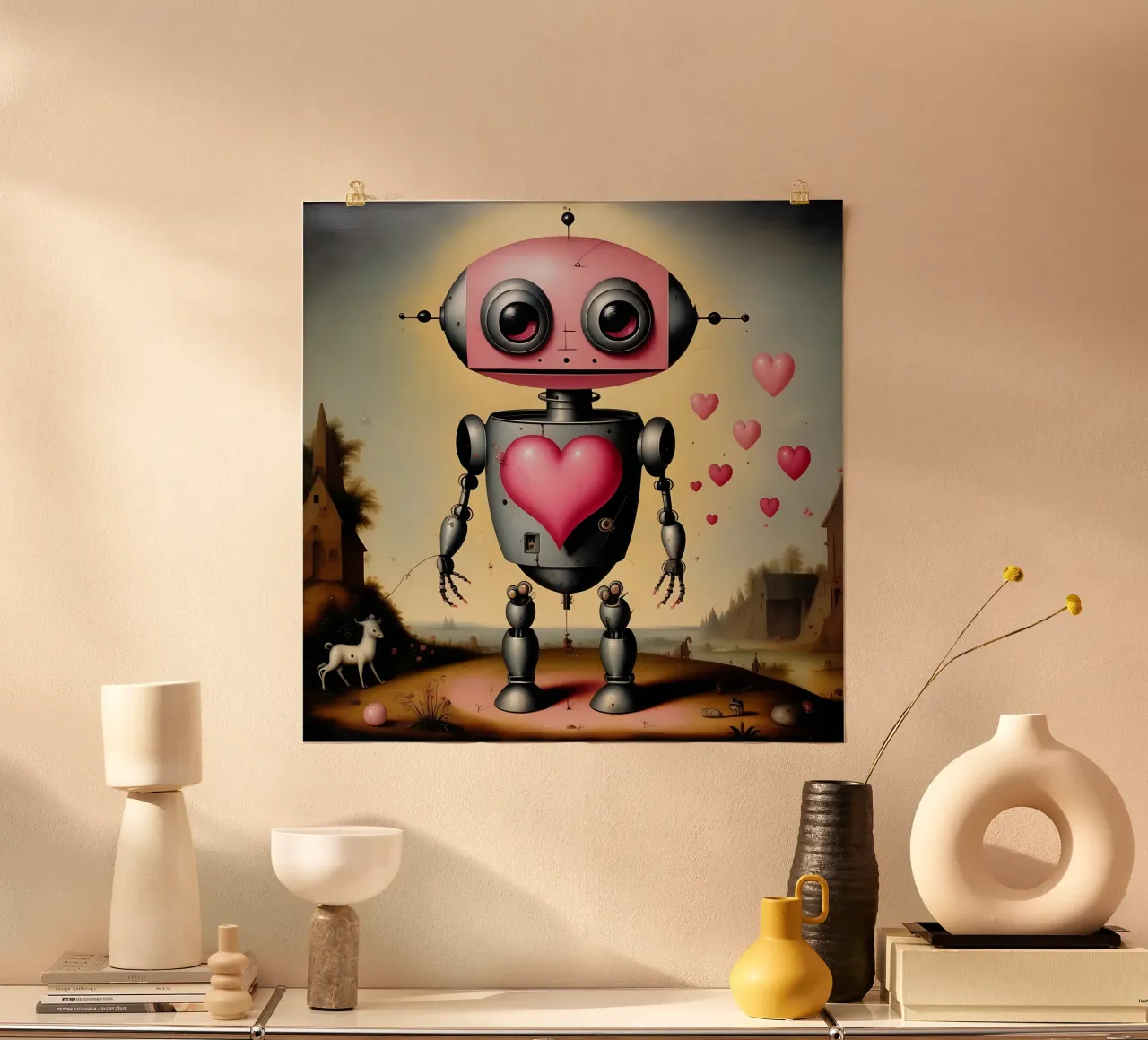 Robot con un cuore_22 carta hahnemühle da Pink- und LoveArt by LK