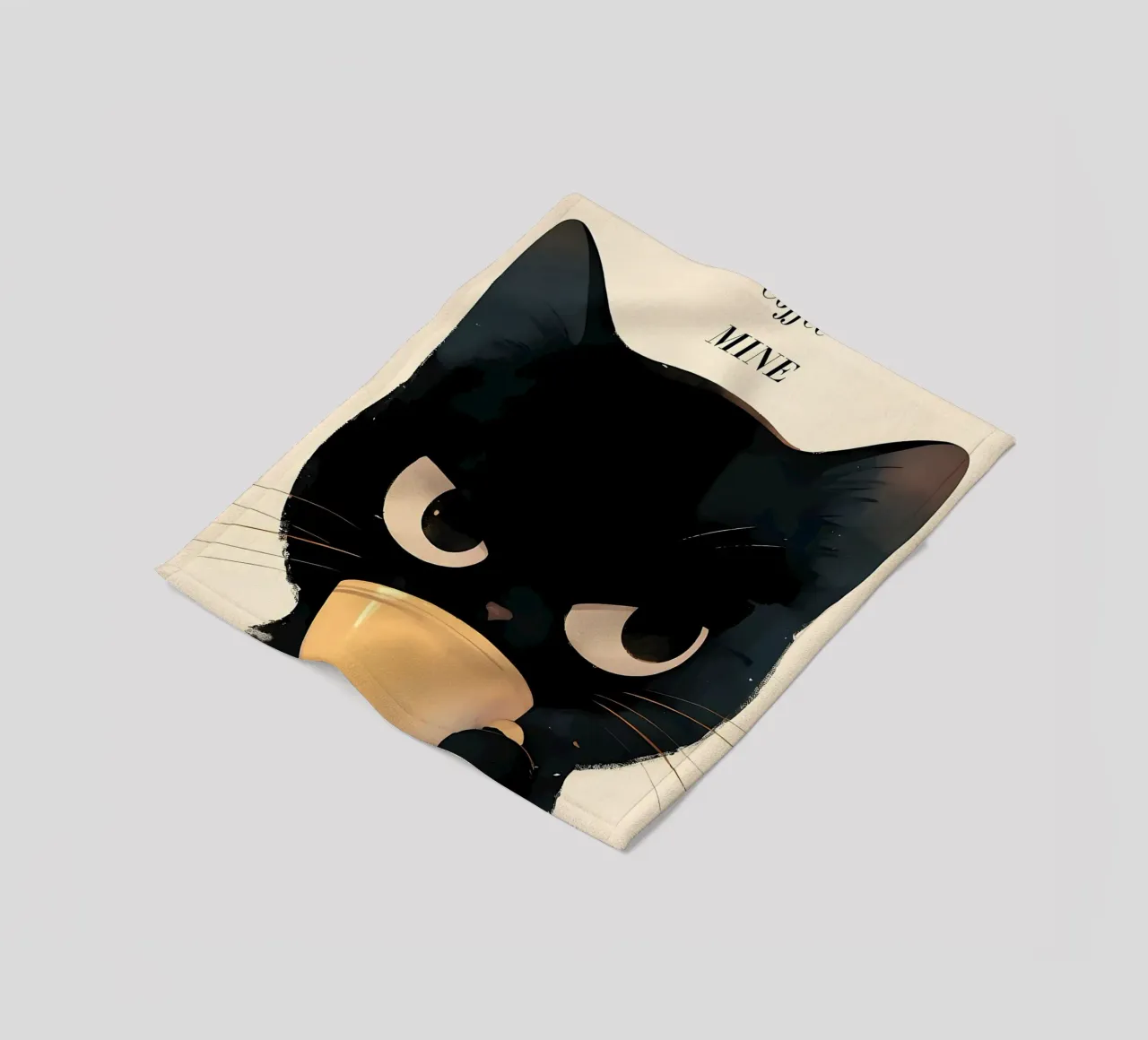 Grumpy Cat Coffee fleece blanket by Bartosz Powalka