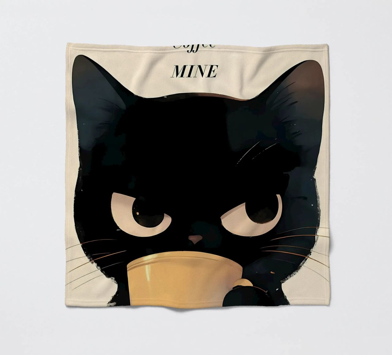 Caffè Grumpy Cat coperta in pile da Bartosz Powalka