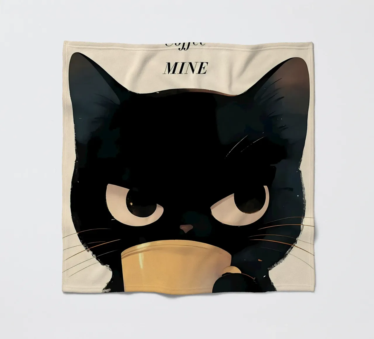 Grumpy Cat Coffee fleece blanket by Bartosz Powalka