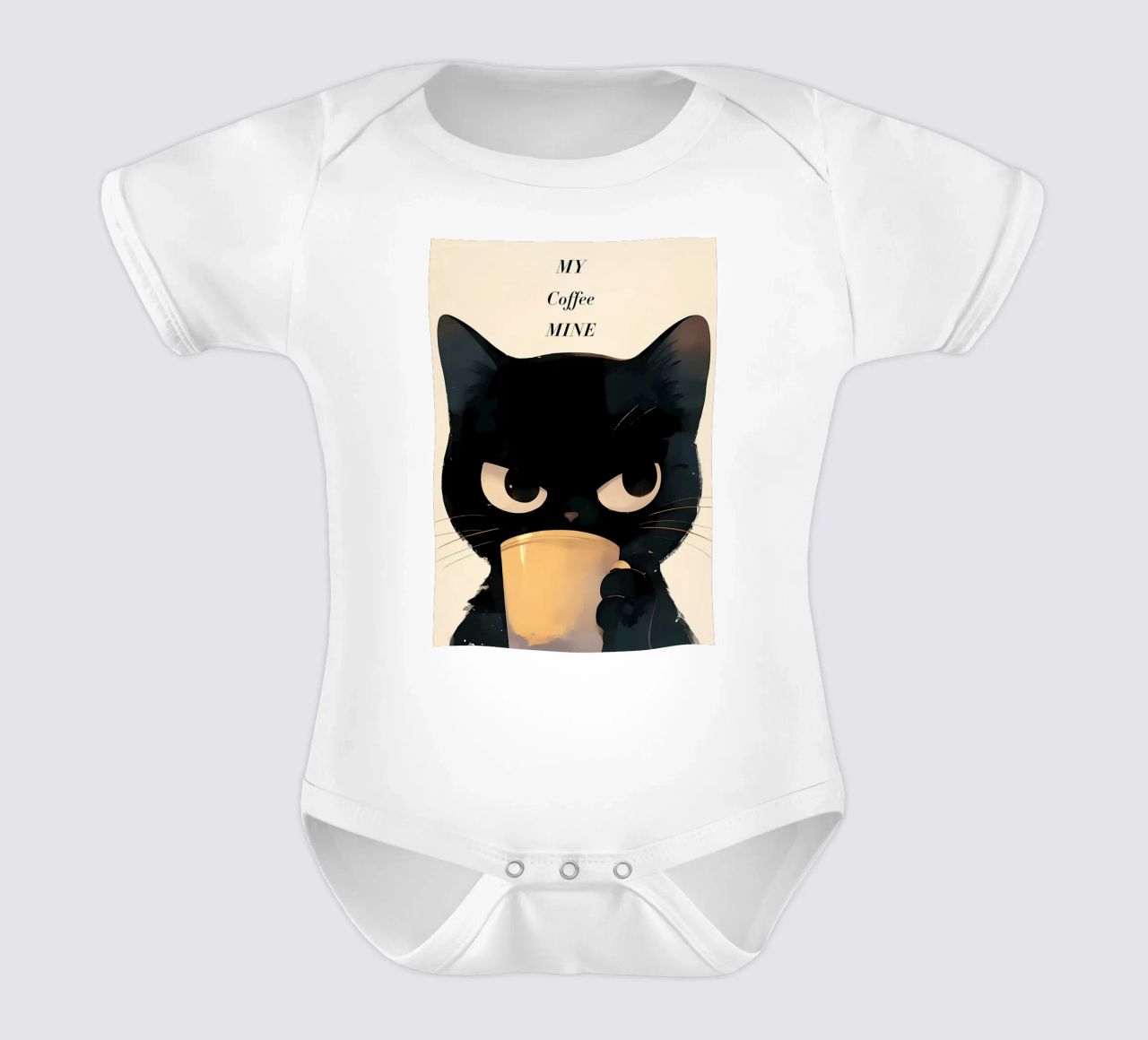 Caffè Grumpy Cat body neonato maniche corte da Bartosz Powalka