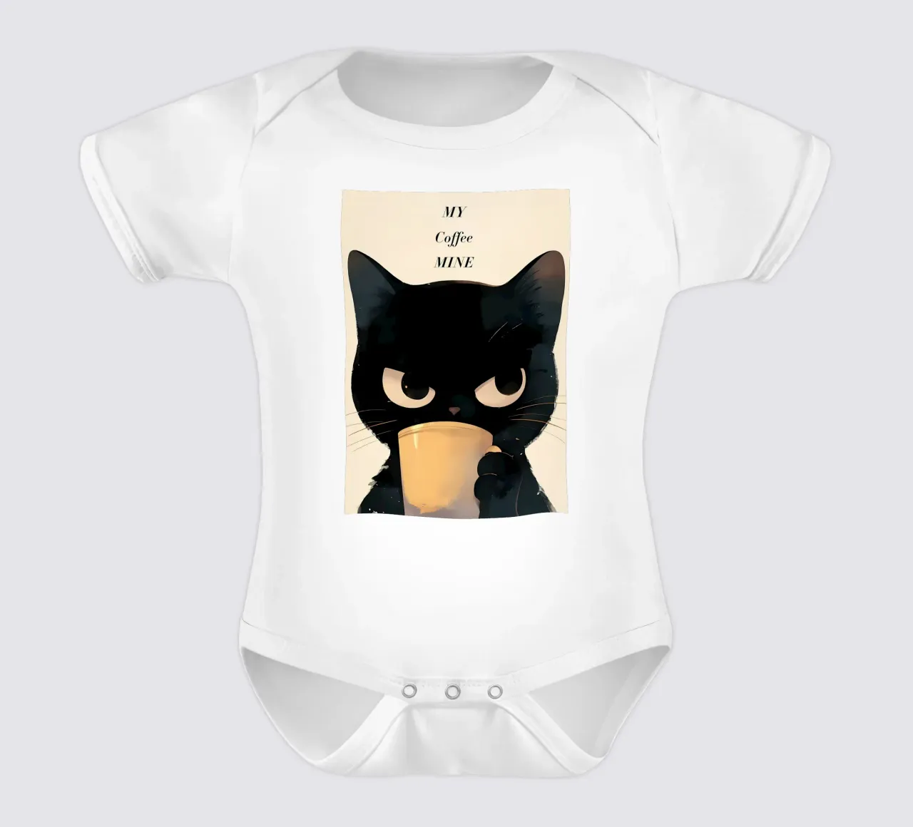 Grumpy Cat Kaffee Kurzarm Babybody von Bartosz Powalka
