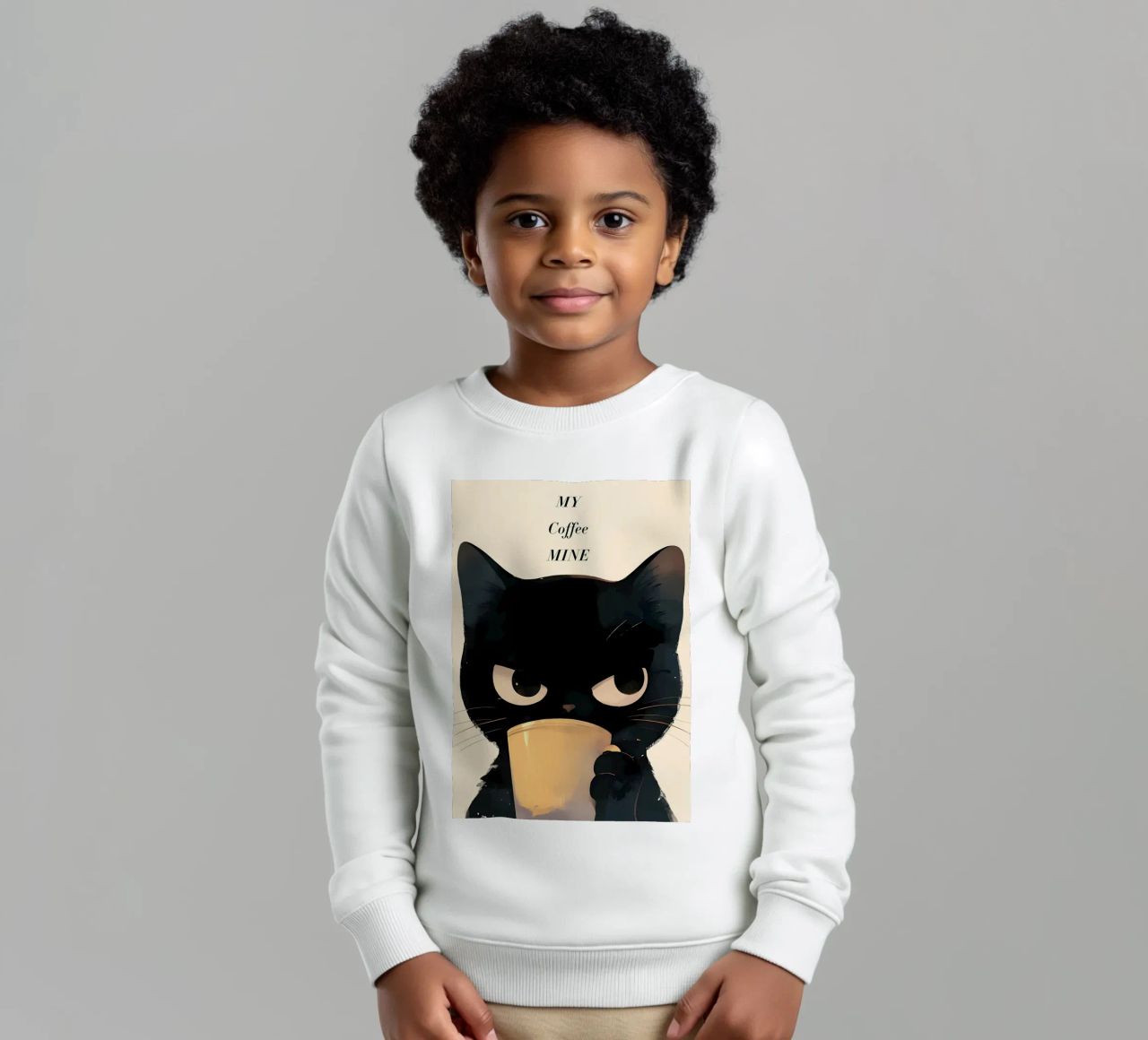 Caffè Grumpy Cat felpa bambino da Bartosz Powalka