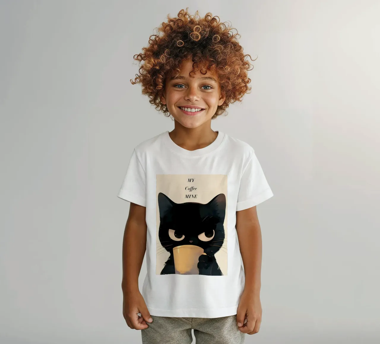 Caffè Grumpy Cat t-shirt bambini da Bartosz Powalka