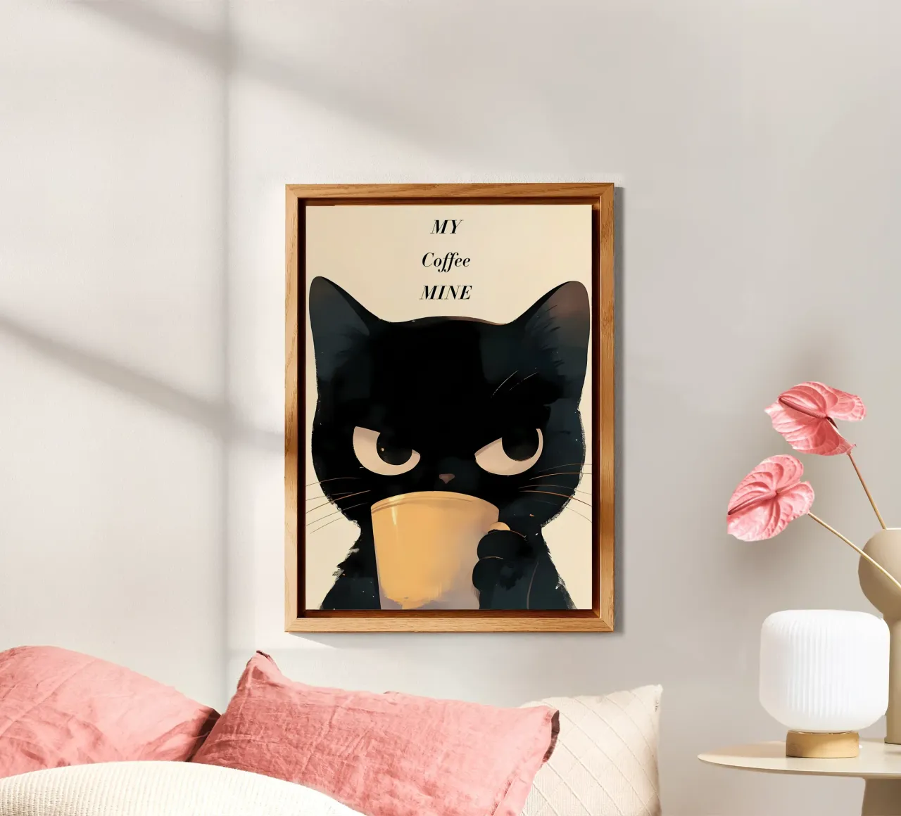 Café Grumpy Cat aluminio dibond de Bartosz Powalka