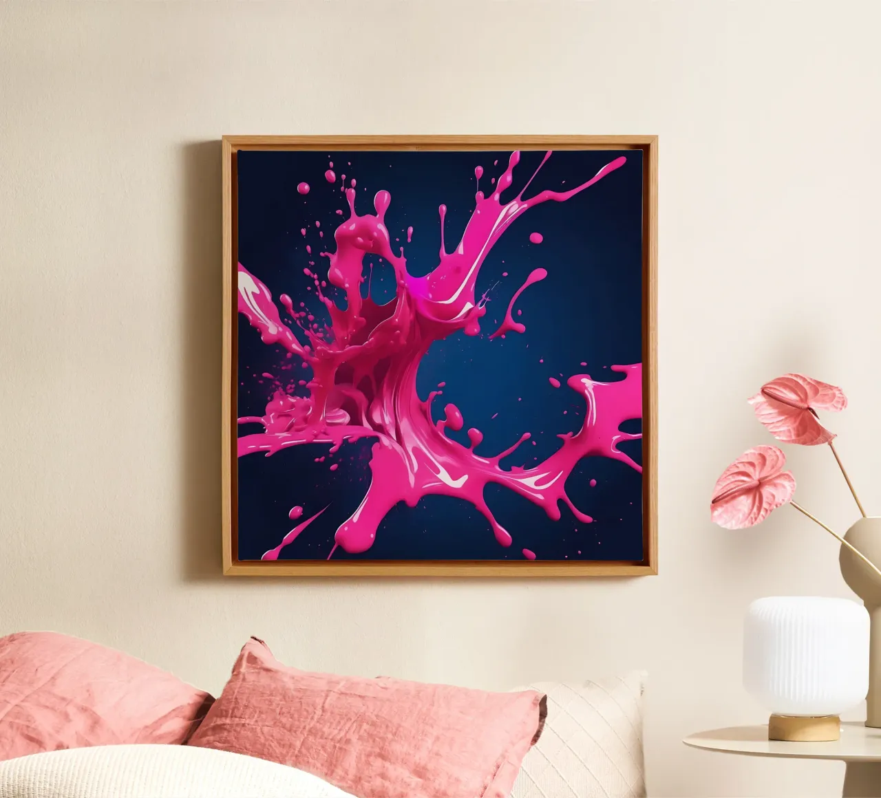 Colore splash_1 tela con Cornice a cassetta da Pink- und LoveArt by LK
