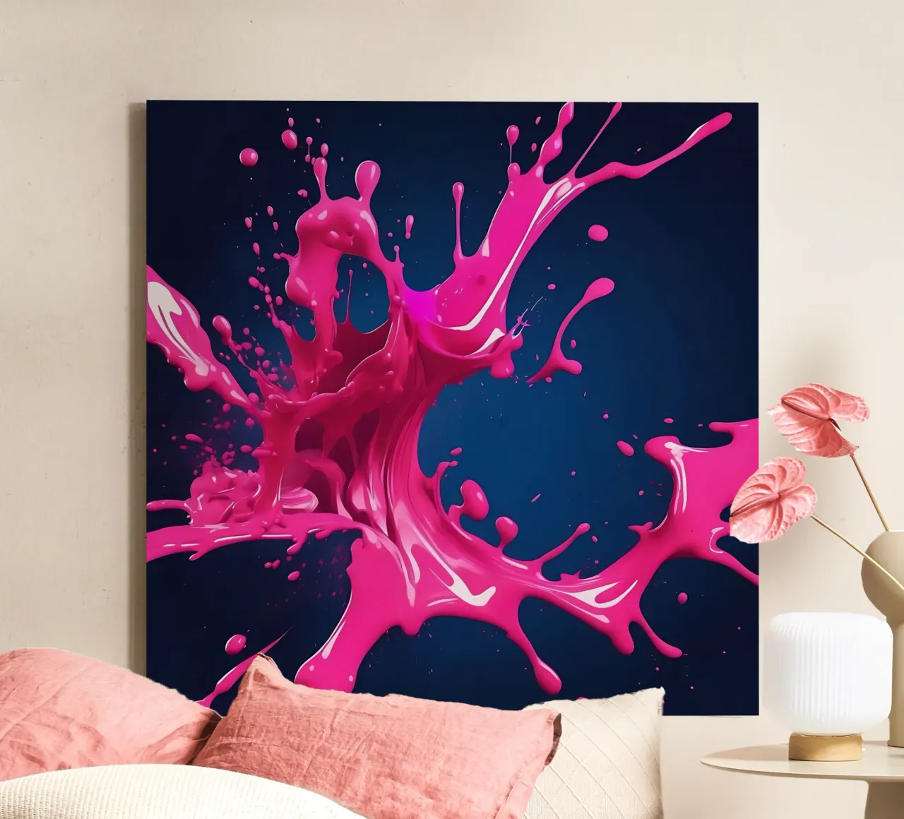 Colore splash_1 tela con Cornice a cassetta da Pink- und LoveArt by LK