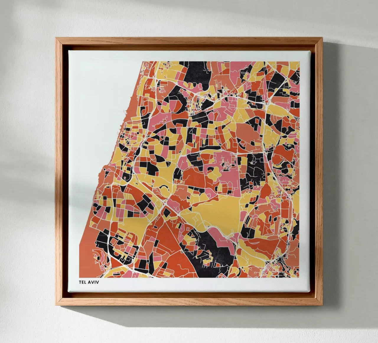 Tel Aviv II tela con Cornice a cassetta da The Cartography Collection