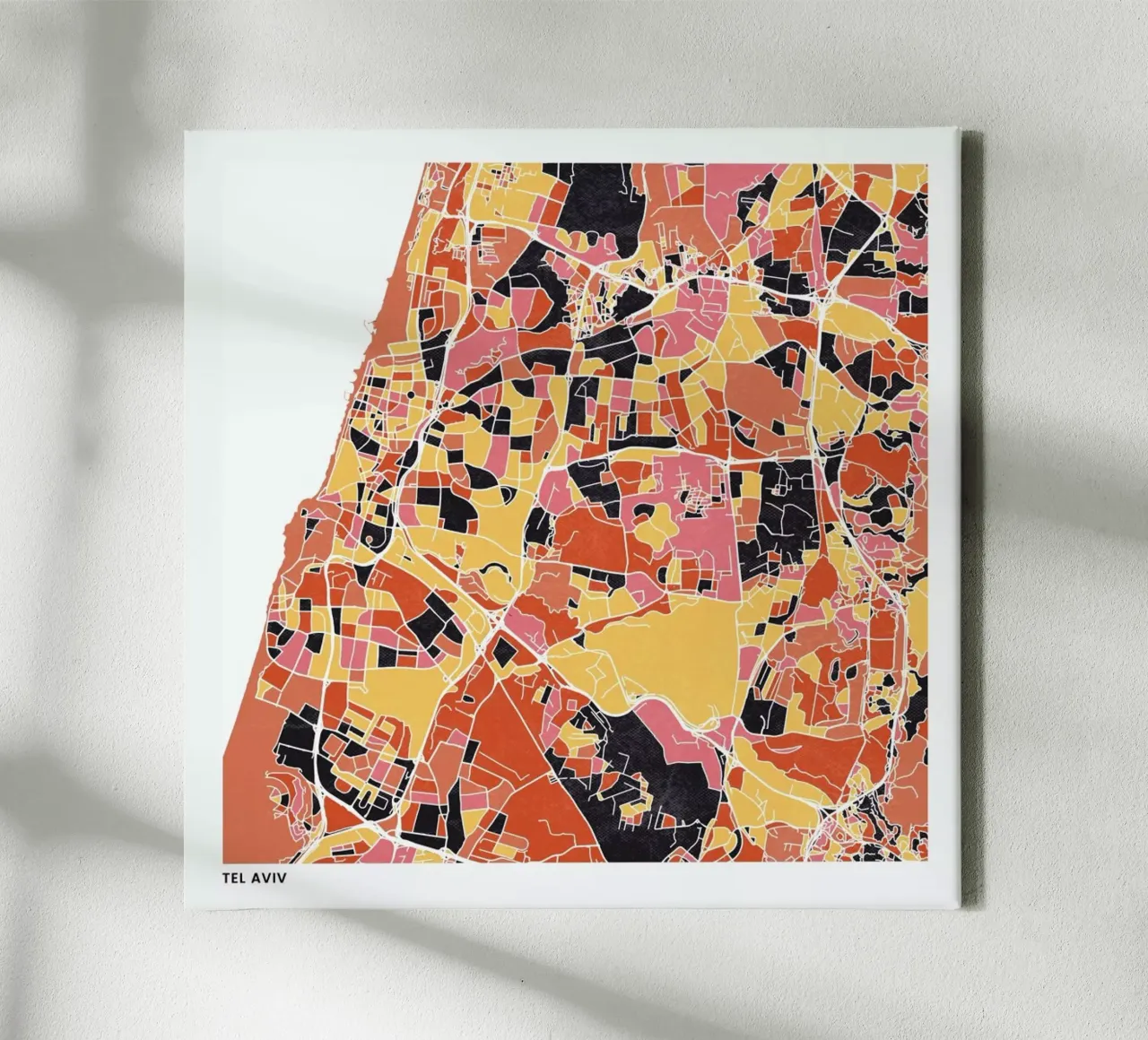 Tel Aviv II tela con Cornice a cassetta da The Cartography Collection