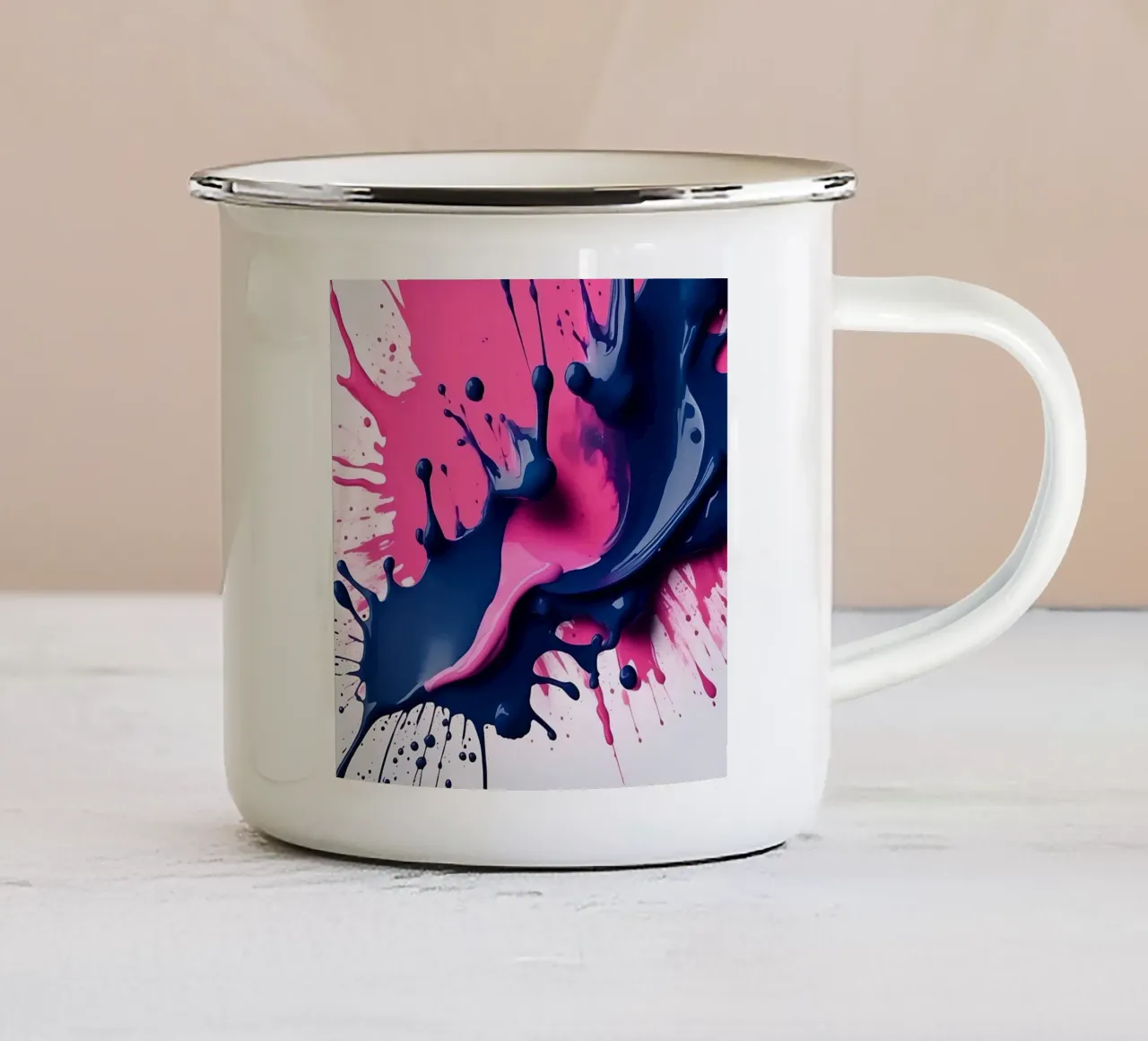 Schizzi di colore_4 tazza in smalto da Pink- und LoveArt by LK