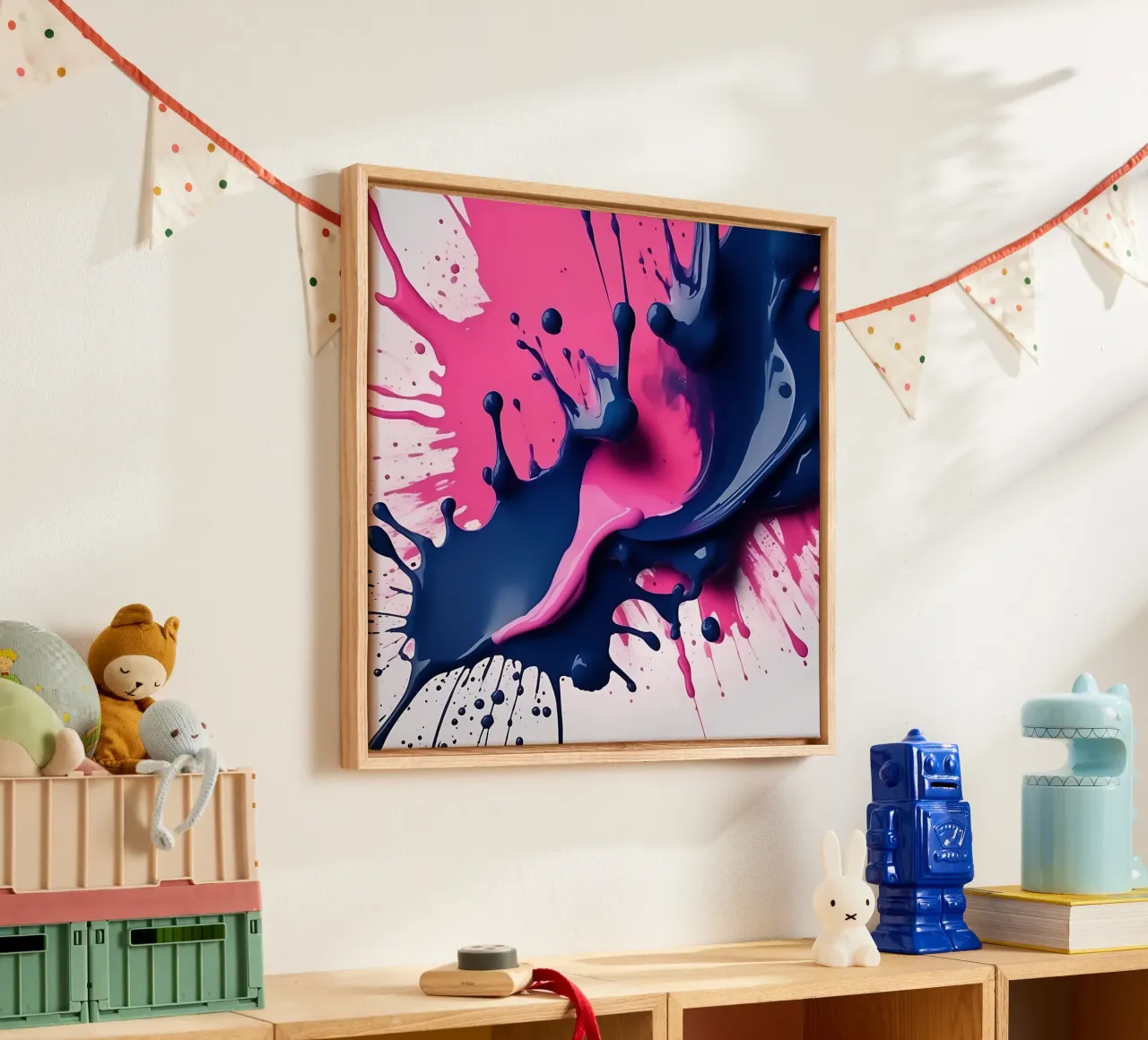 Schizzi di colore_4 tela con Cornice a cassetta da Pink- und LoveArt by LK
