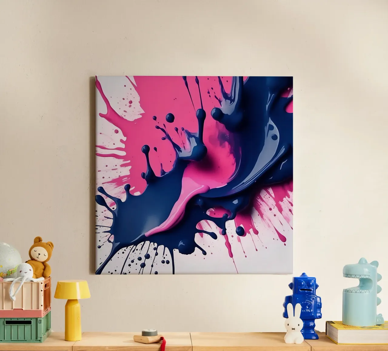 Schizzi di colore_4 tela con Cornice a cassetta da Pink- und LoveArt by LK