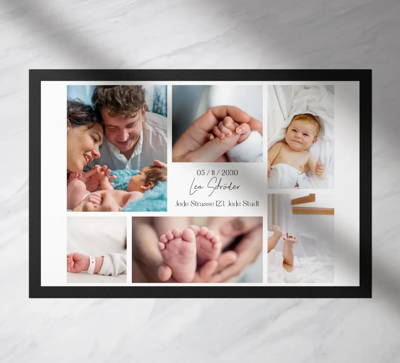 Collage per bambini per la nascita - personalizzabile con nome e data zerbino da FRAMELY