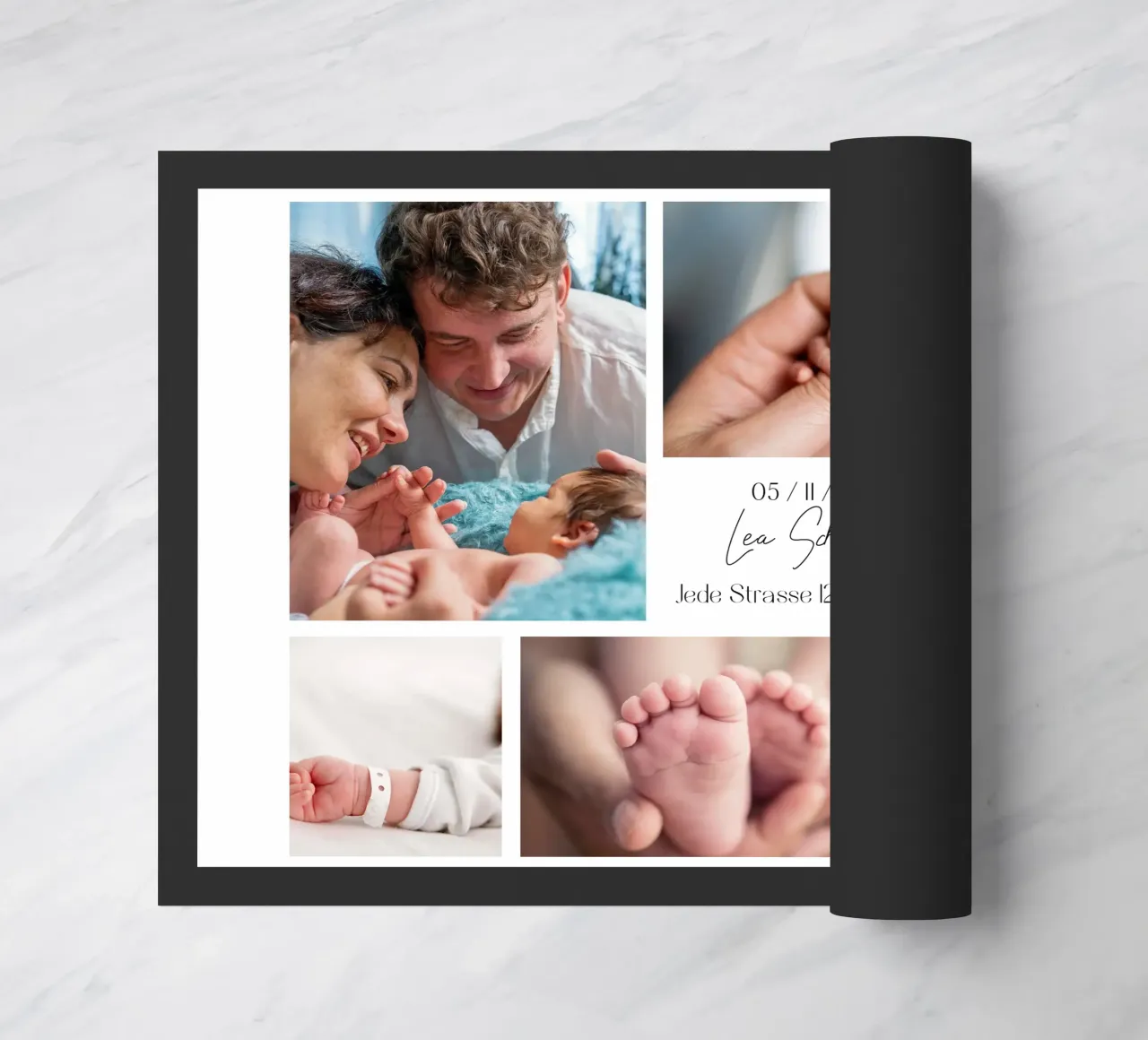Collage per bambini per la nascita - personalizzabile con nome e data zerbino da FRAMELY