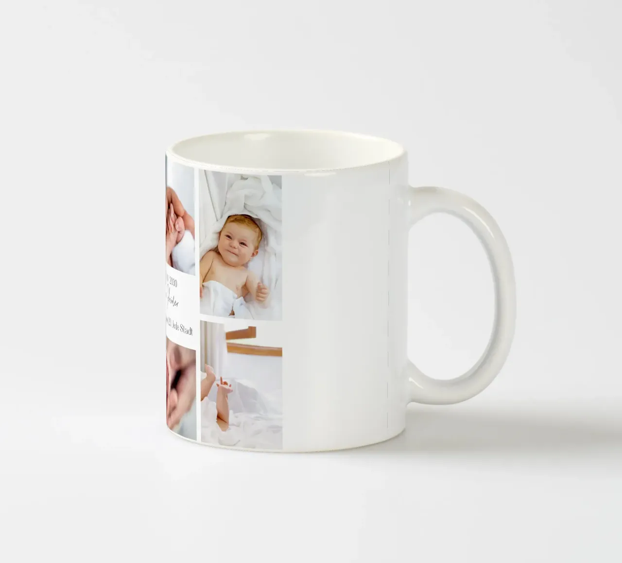 Collage per bambini per la nascita - personalizzabile con nome e data tazza in ceramica da FRAMELY