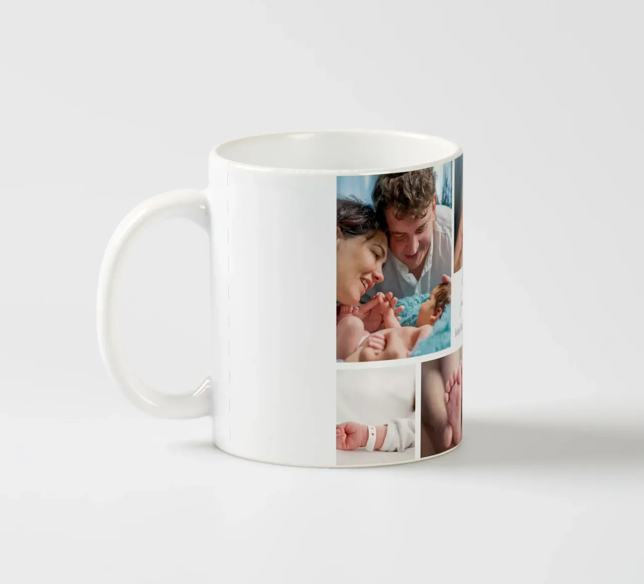 Collage per bambini per la nascita - personalizzabile con nome e data tazza in ceramica da FRAMELY