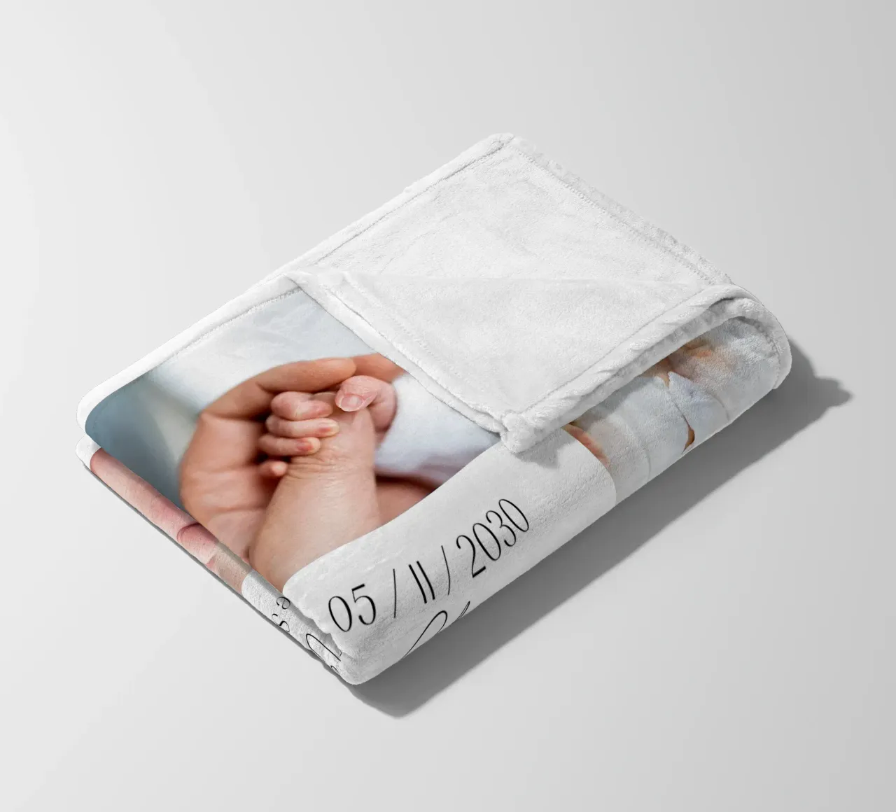 Collage per bambini per la nascita - personalizzabile con nome e data coperta in pile da FRAMELY