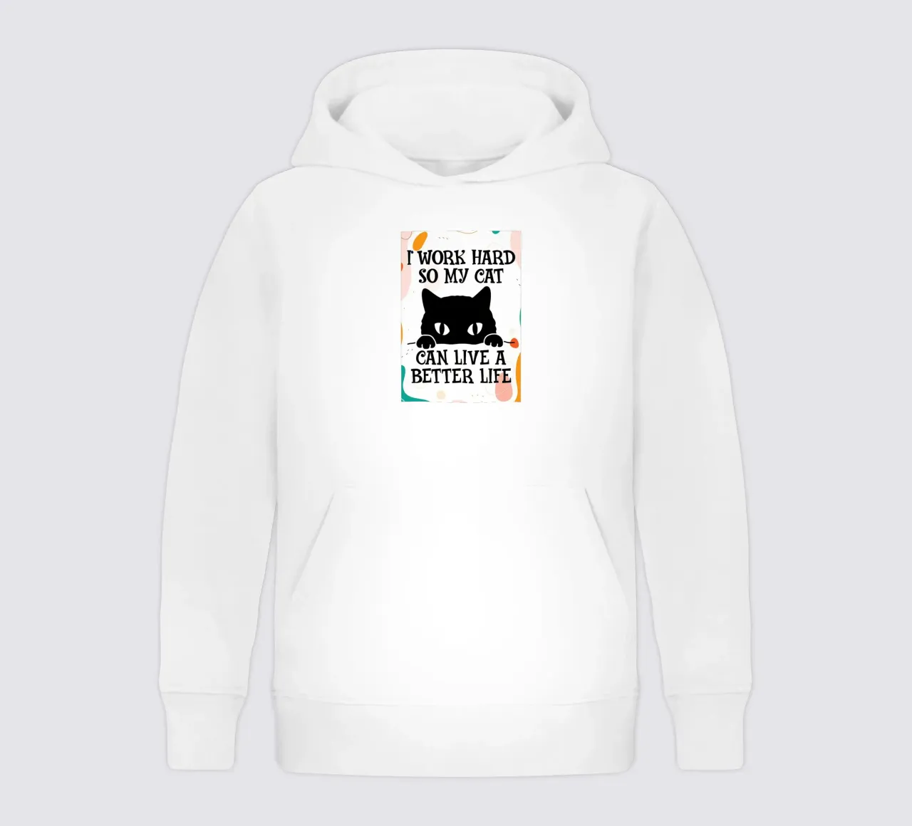 My Cat Can Live Better kids hoodie by Bartosz Powalka