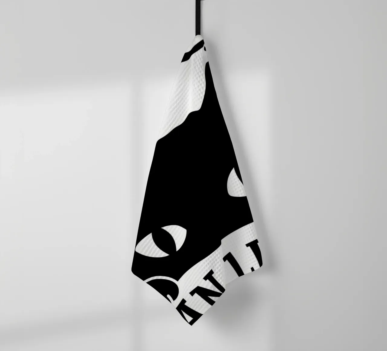 My Cat Can Live Better tea towel by Bartosz Powalka