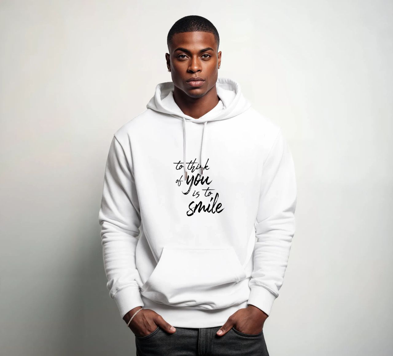 To Think Of You Is To Smile felpa con cappuccio da Typo Designs